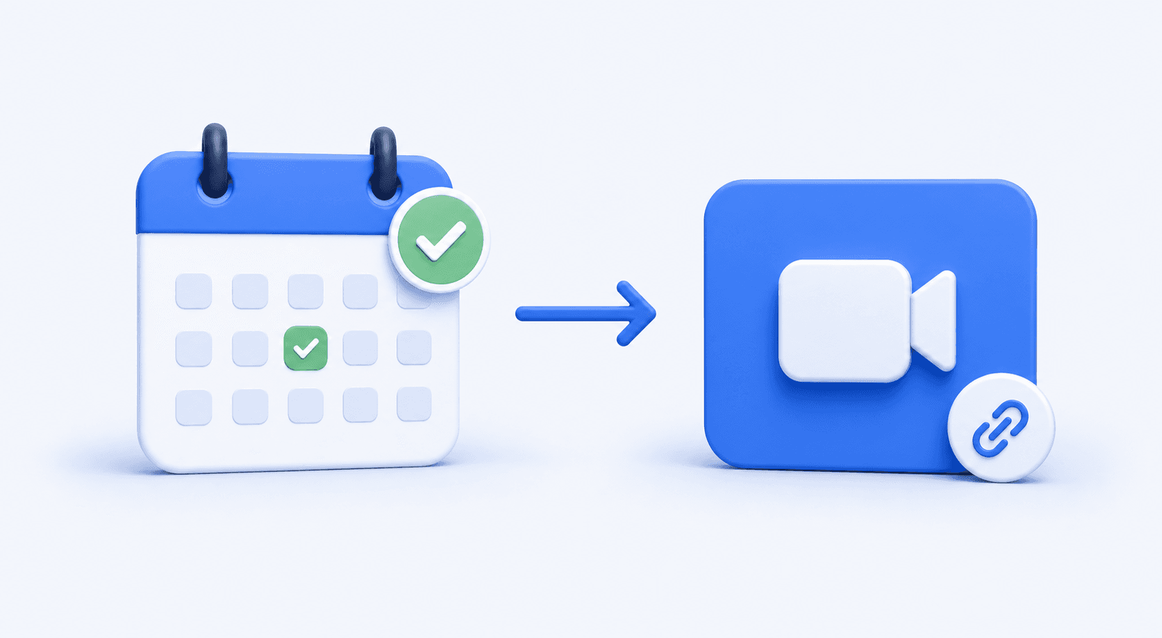 Approved calendar booking automatically creating a video meeting link